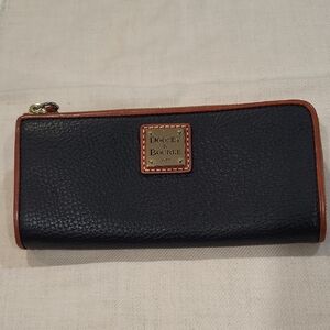 Dooney & Bourke Black and Brown Leather Wallet